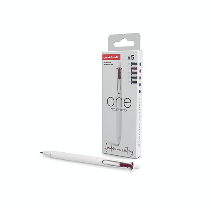 Stylo encre gel pigmentée One 0.7 mm Set Organic 5 pcs - Uni-Ball - Rougier et Plé