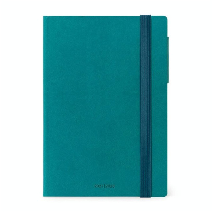 Agenda semainier 2022-2023 18 mois + Notes 12 x 18 cm Bleu pétrole - Legami - Rougier et Plé
