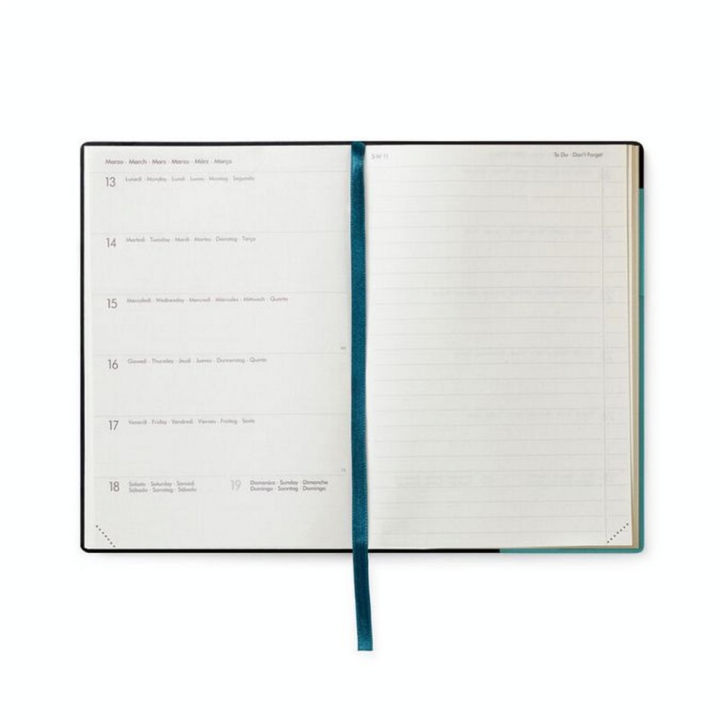 Agenda semainier 2022-2023 18 mois + Notes 12 x 18 cm Bleu pétrole - Legami - Rougier et Plé