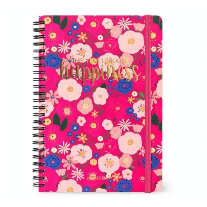 Agenda semainier à spirale 2022-2023 16 mois 15 x 21 cm Fleurs - Legami - Rougier et Plé