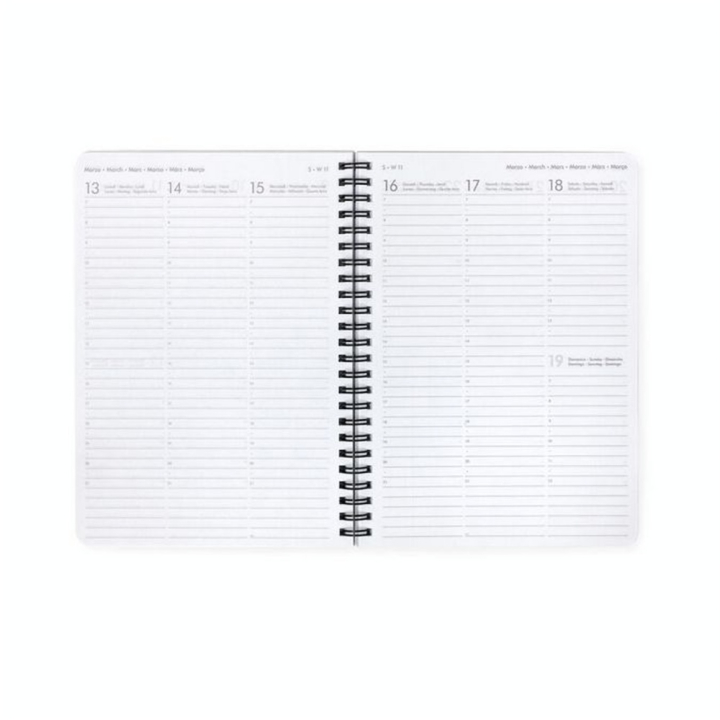 Agenda semainier à spirale 2022-2023 16 mois 15 x 21 cm Fleurs - Legami - Rougier et Plé