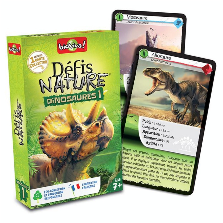 Jeu de cartes Défis Nature Dinosaures 1 version 2022 - Bioviva - Rougier et Plé