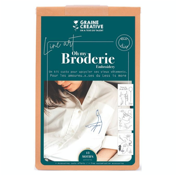 Kit de broderie sur vêtement Line Art - Graine Créative - Rougier et Plé