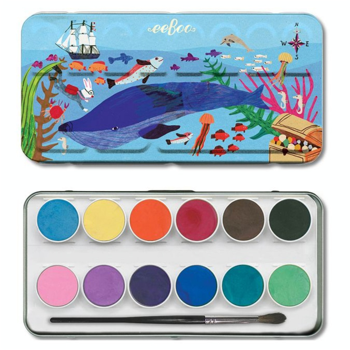 Peinture aquarelle 12 couleurs - Eeboo - Rougier et Plé