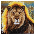 Broderie diamant Carte 18 x 18 cm Lion - Crystal Art - Rougier et Plé