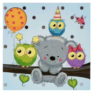 Broderie diamant Carte 18 x 18 cm Anniversaire - Crystal Art - Rougier et Plé