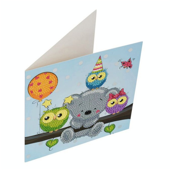 Broderie diamant Carte 18 x 18 cm Anniversaire - Crystal Art - Rougier et Plé