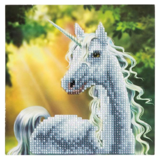 Broderie diamant Carte 18 x 18 cm Licorne - Crystal Art - Rougier et Plé