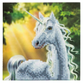 Broderie diamant Carte 18 x 18 cm Licorne - Crystal Art - Rougier et Plé