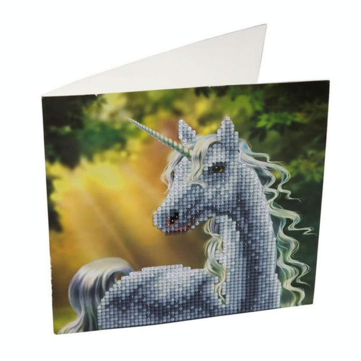 Broderie diamant Carte 18 x 18 cm Licorne - Crystal Art - Rougier et Plé