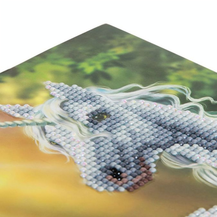 Broderie diamant Carte 18 x 18 cm Licorne - Crystal Art - Rougier et Plé