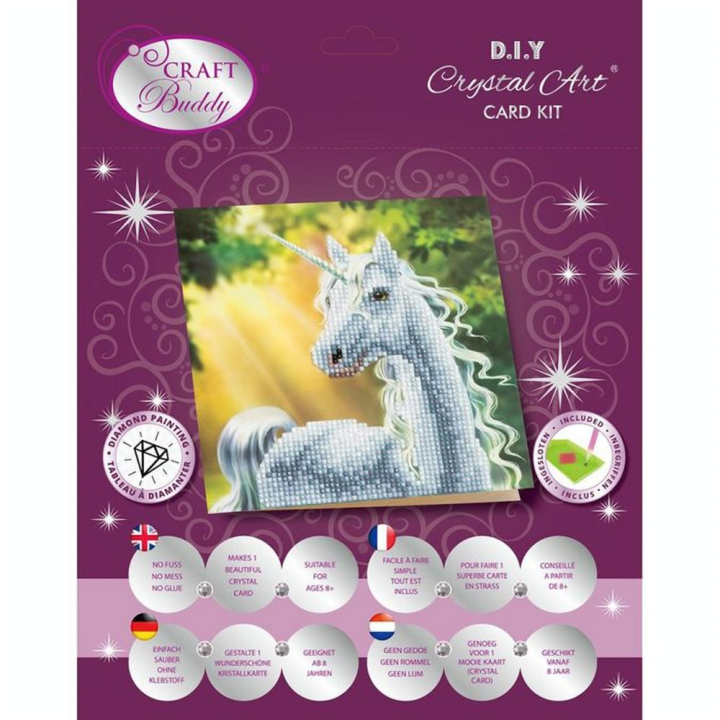 Broderie diamant Carte 18 x 18 cm Licorne - Crystal Art - Rougier et Plé