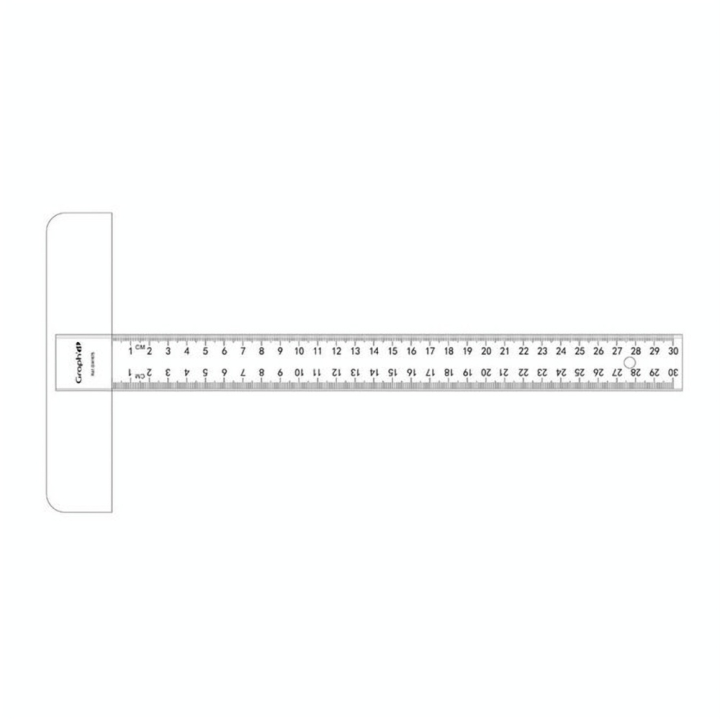 Té fixe gradué 1 biseau 1 bord antitache 30 cm - Graph'it - Rougier et Plé