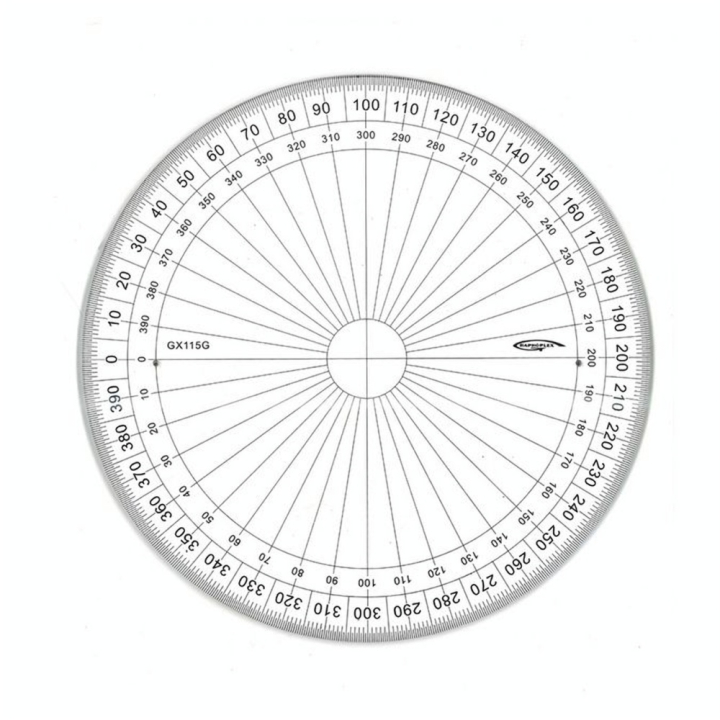 Rapporteur cercle entier Grades Ø 15 cm - Graphoplex - Rougier et Plé