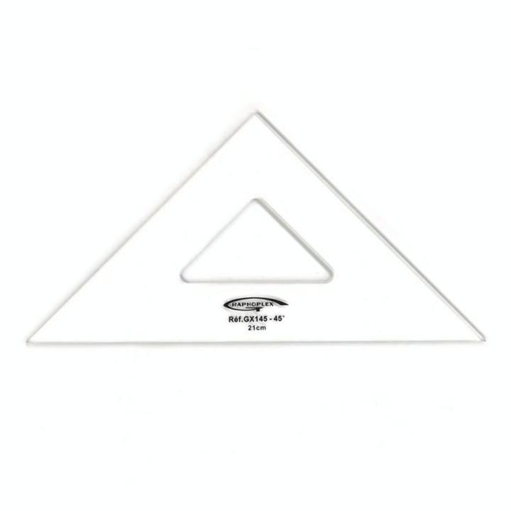 Équerre 45° 3 bords droits 21 cm - Graphoplex - Rougier et Plé