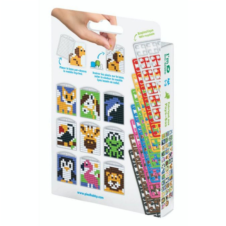 Kit créatif Pixel 3 porte-clés + livret 38 modèles - Animaux - Pixel Hobby - Rougier et Plé