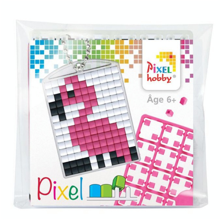 Kit créatif Pixel porte-clé 4 x 3 cm - Flamant rose - Pixel Hobby - Rougier et Plé
