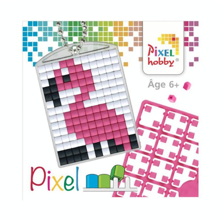 Kit créatif Pixel porte-clé 4 x 3 cm - Flamant rose - Pixel Hobby - Rougier et Plé