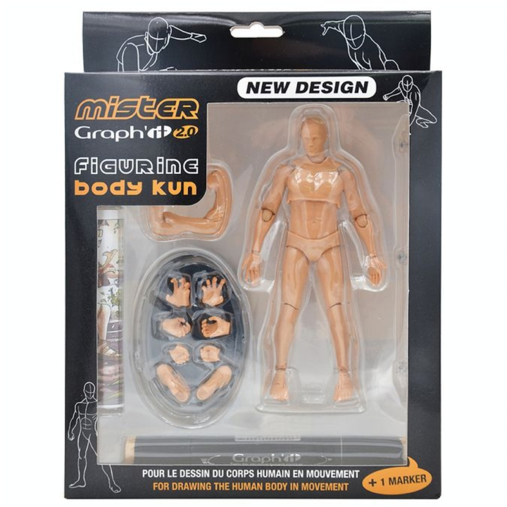 Figurine articulée pour le dessin Homme Body Kun 2.0 - Graph'it - Rougier et Plé