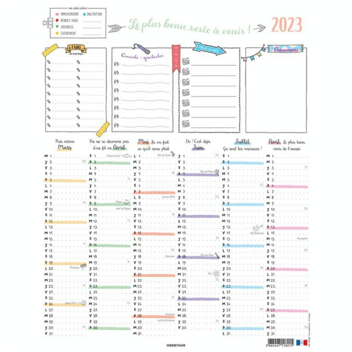 Calendrier Bullet 2022-2023 12 mois 21 x 27 cm - Editions Oberthur - Rougier et Plé