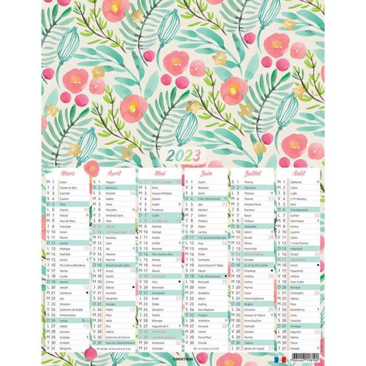 Calendrier Tivoli 2022-2023 12 mois 21 x 27 cm - Editions Oberthur - Rougier et Plé