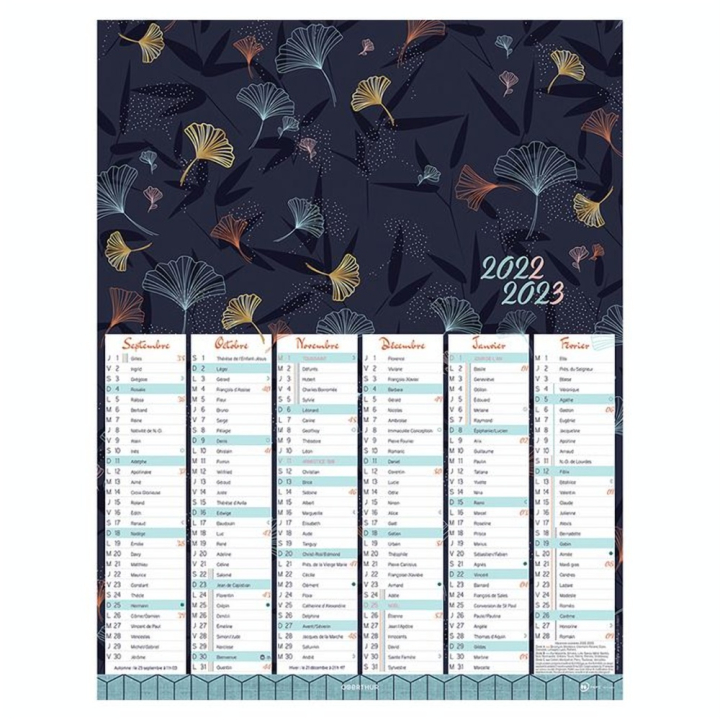 Calendrier 2022-2023 12 mois 33.5 x 43 cm - Editions Oberthur - Rougier et Plé