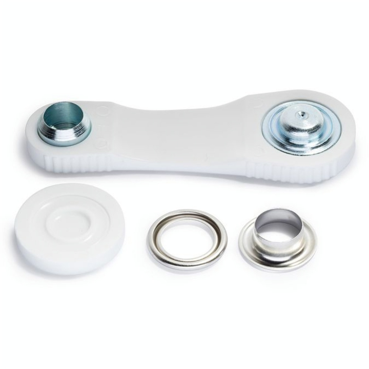 Œillets et rondelles Laiton 11 mm 15 pcs Argent + Outil de pose - Prym - Rougier et Plé