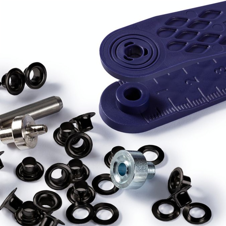 Œillets et rondelles Laiton 4 mm Laiton bruni 50 pcs + Outil de pose - Prym - Rougier et Plé