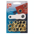Œillets et rondelles Laiton 11 mm Or 15 pcs + Outil de pose - Prym - Rougier et Plé