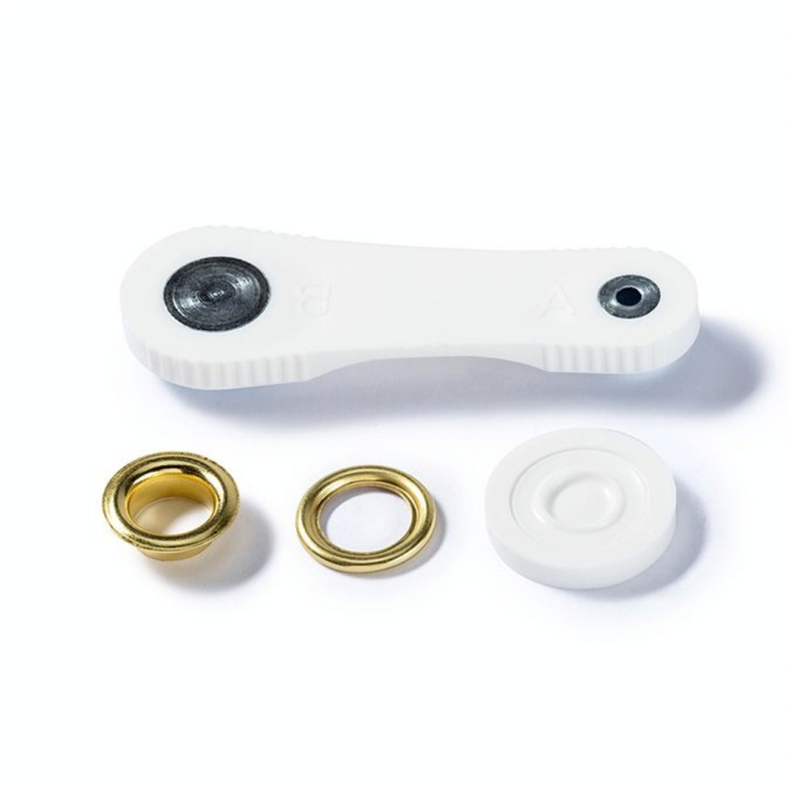 Œillets et rondelles Laiton 11 mm Or 15 pcs + Outil de pose - Prym - Rougier et Plé