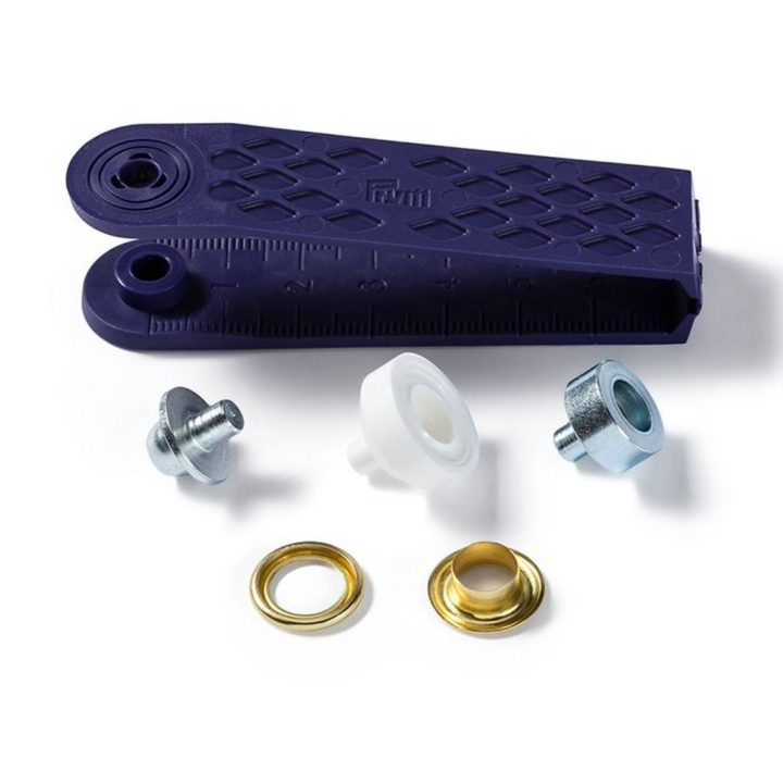 Œillets et rondelles Laiton 8 mm Or 24 pcs + Outil de pose - Prym - Rougier et Plé