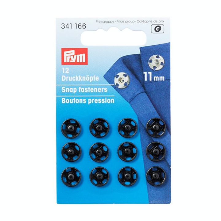 Bouton-pression à coudre 11 mm 12 pcs Noir - Prym - Rougier et Plé