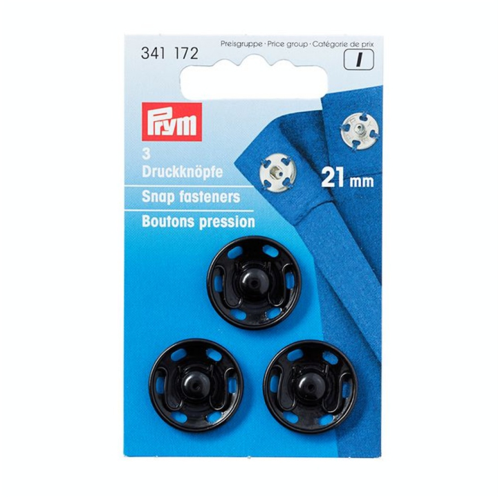 Bouton-pression à coudre 21 mm 3 pcs Noir - Prym - Rougier et Plé