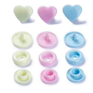Bouton-pression Color Snaps Coeur 12,4 mm Rose-Vert-Bleu 30 pcs - Prym - Rougier et Plé