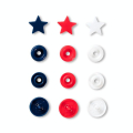 Bouton-pression Color Snaps Étoile 12,4 mm Rouge-Blanc-Marine 30 pcs - Prym - Rougier et Plé