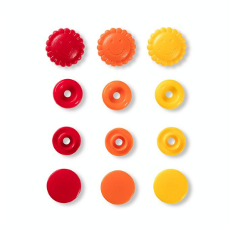Bouton-pression Color Snaps Fleur 13,6 mm Jaune-Rouge-Orange 30 pcs - Prym - Rougier et Plé