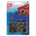 Œillets et rondelles Laiton 14 mm 10 pcs Laiton antique + Outil de pose - Prym - Rougier et Plé