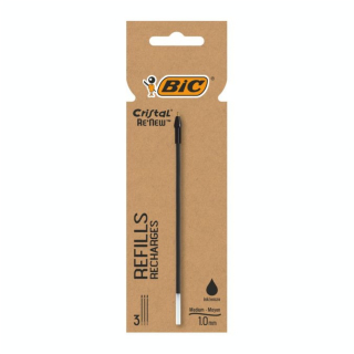 Recharge Re'New Stylo à bille Cristal Medium Noir x 3 - Bic - Rougier et Plé