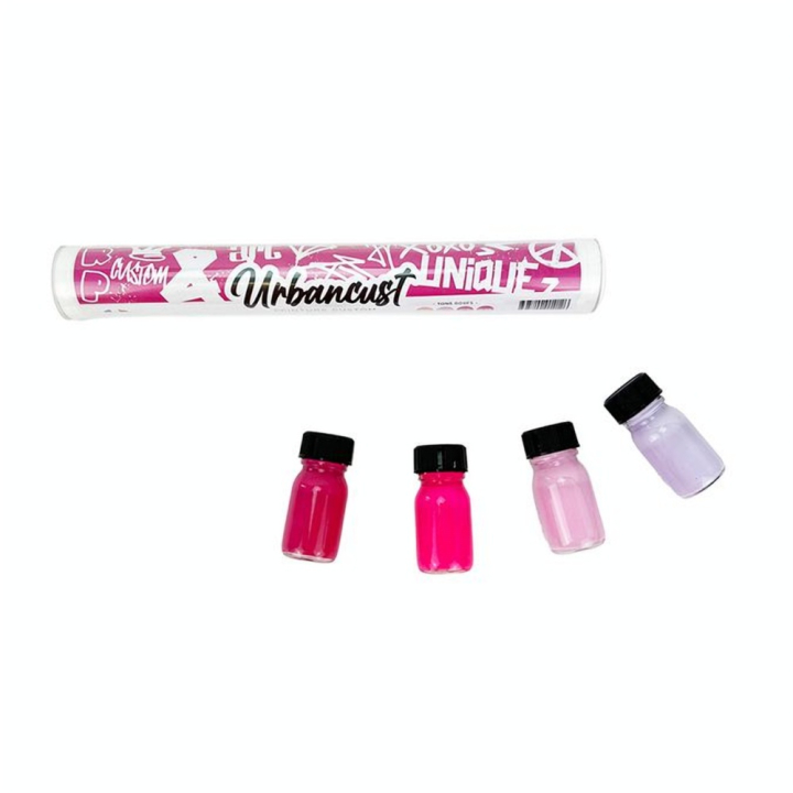 Peinture Custom Cuir Kit 4 Flacons 10 ml Tons Roses - Urbancust - Rougier et Plé
