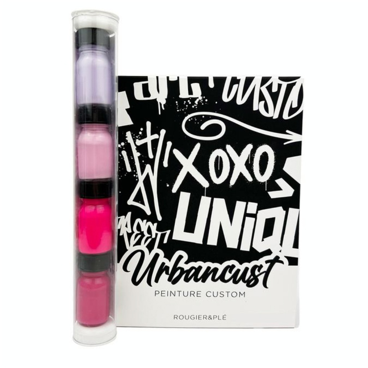 Peinture Custom Cuir Kit 4 Flacons 10 ml Tons Roses - Urbancust - Rougier et Plé