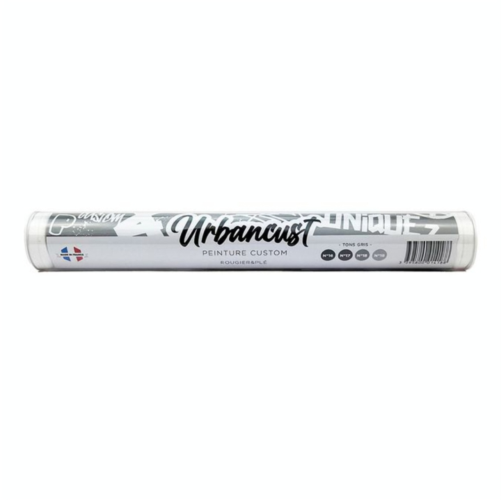 Peinture Custom Cuir Kit 4 Flacons 10 ml Tons Gris - Urbancust - Rougier et Plé