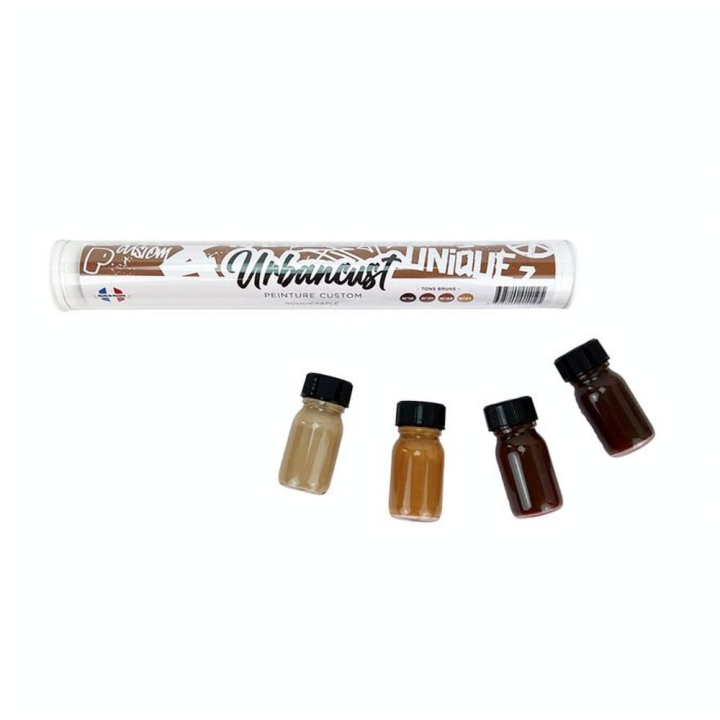 Peinture Custom Cuir Kit 4 Flacons 10 ml Tons Bruns - Urbancust - Rougier et Plé