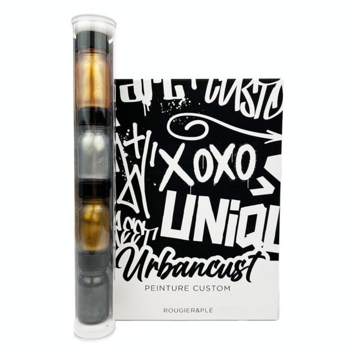 Peinture Custom Cuir Kit 4 Flacons 10 ml Tons Métalliques - Urbancust - Rougier et Plé