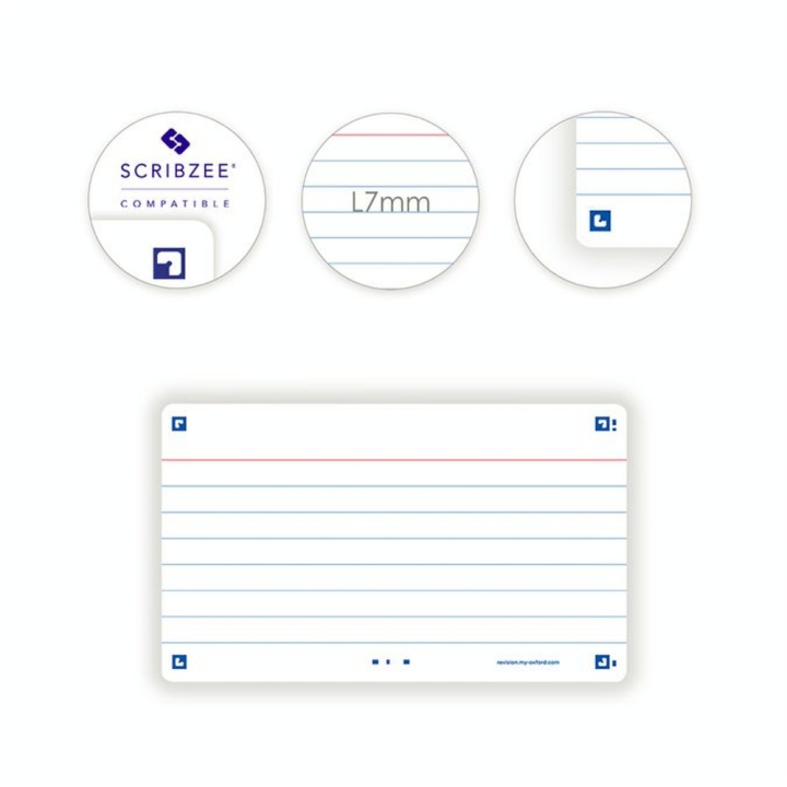 Fiche Bristol Flash 2.0 32 pcs 7.5 x 12.5 cm Blanc - Oxford - Rougier et Plé