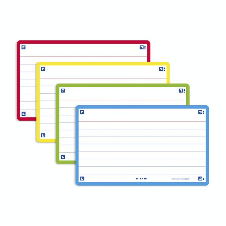 Fiche Bristol Flash 2.0 32 pcs 7.5 x 12.5 cm 4 couleurs assorties - Oxford - Rougier et Plé