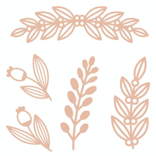 Feuillage ajouré en bois Splendid Christmas 15 pcs - Artemio - Rougier et Plé