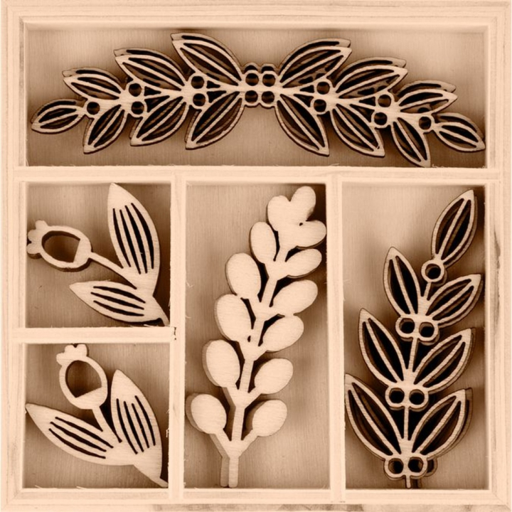 Feuillage ajouré en bois Splendid Christmas 15 pcs - Artemio - Rougier et Plé