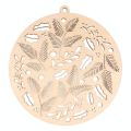 Médaillon de Noël ajouré en bois Feuillage Splendid Christmas 21.5 x 20 cm - Artemio - Rougier et Plé