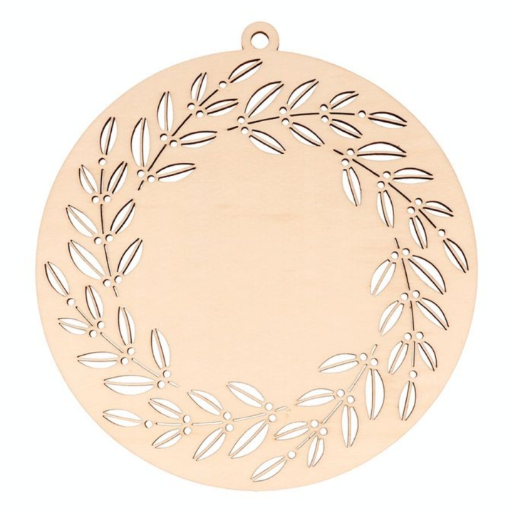 Médaillon Couronne ajouré en bois Splendid Christmas 21.5 x 20 cm - Artemio - Rougier et Plé