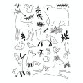 Tampon transparent Woodsy Christmas Animaux 25 pcs - Artemio - Rougier et Plé